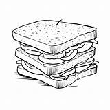 Sandwich coloring Page – Coloring Corner sketch template