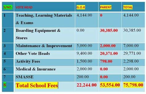 Secondary Schools 2020 Fees Structure for National Schools, Extra ...