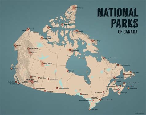 Canada National Parks Map 11x14 Print | National parks map, Canada national parks, National parks