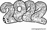 New Year 2022 With Monster Coloring Pages  Free Printable sketch template