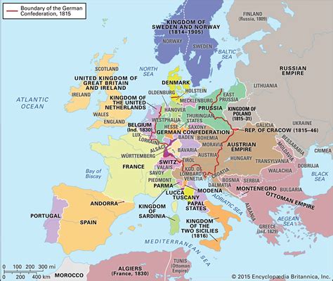 Map Of Europe In 1815 Worksheet