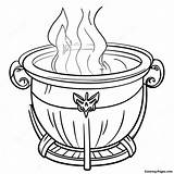 Dark Gothic Cauldron Coloring Page  Pagescom sketch template