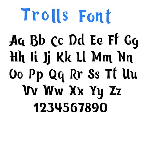 Trolls Font, Trolls Alphabet, SVG, PNG, DXF - Etsy