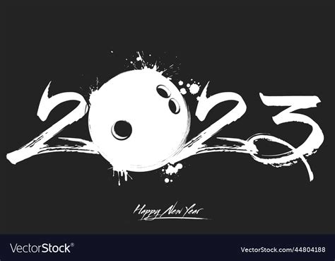 Happy new year 2023 and bowling ball Royalty Free Vector