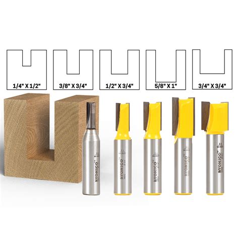 Straight Cut Router Bit Set | 1/2" Shank Router Bits