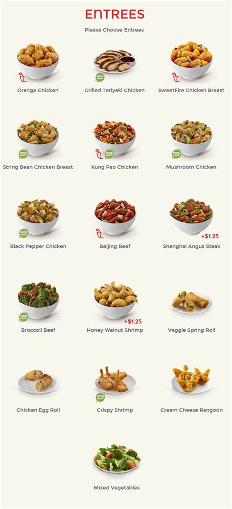 Printable Panda Express Menu