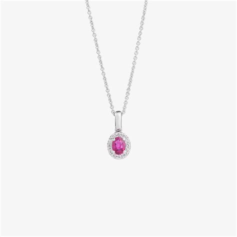 Oval ruby pendant with diamonds | Venetia Vildiridis E-Shop