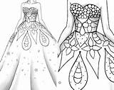Prom Dress Coloring Page sketch template