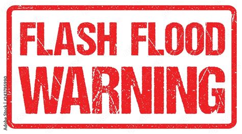 Flash Flood Warning, Warning Sign Red Banner, Flood Warning With ...