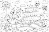 Whimsical Pirate Adventure Coloring Page For Kids Activities And Crafts  sketch template