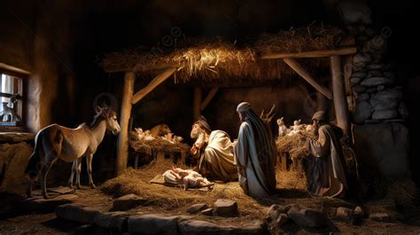 Man Is Narrating Jesus Story About His Birth Background, Christmas ...