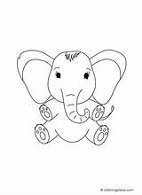 Sitzender Elefant  Coloring Place sketch template
