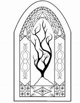 Printable Stained Glass Window Coloring Page  Home sketch template