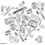 Makeup Coloring Pages Accessories  Free Printable sketch template