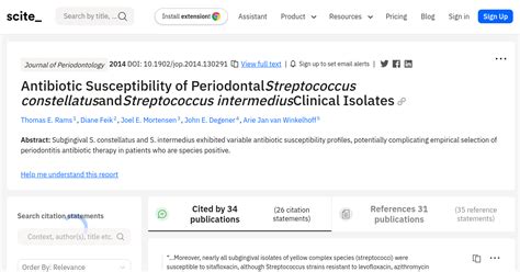 Antibiotic Susceptibility of Periodontal Streptococcus constellatus and ...