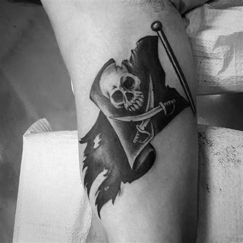 40 Pirate Flag Tattoo Designs For Men - Jolly Roger Ink Ideas, #Designs ...