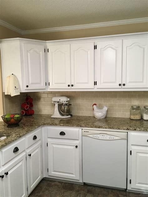 White Painted Oak Cabinets | Simple kitchen remodel, Kitchen remodel ...