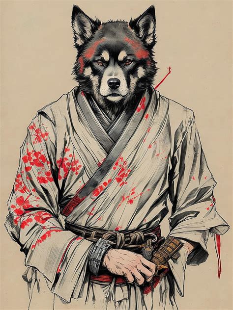 Samurai Dog Digital Art by Christine Stutz - Fine Art America