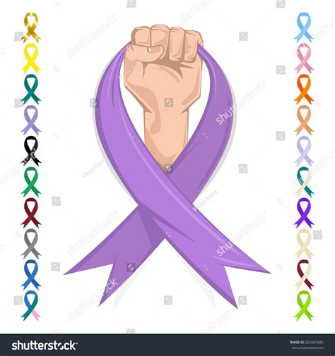 General Cancer Awareness Ribbon Fight Against Stock Vector (Royalty Free) 265507685 - Shutterstock