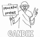 Mahatma Gandhi Coloring Page sketch template