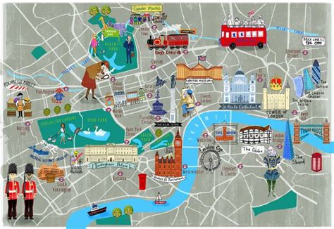 London Tourist Map - Hand Drawn Maps | London tourist map, London ...