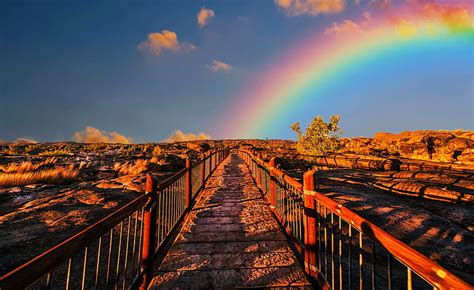 Rainbow Sky, cloud, bridge, sunset, rainbow, sky, HD wallpaper | Peakpx