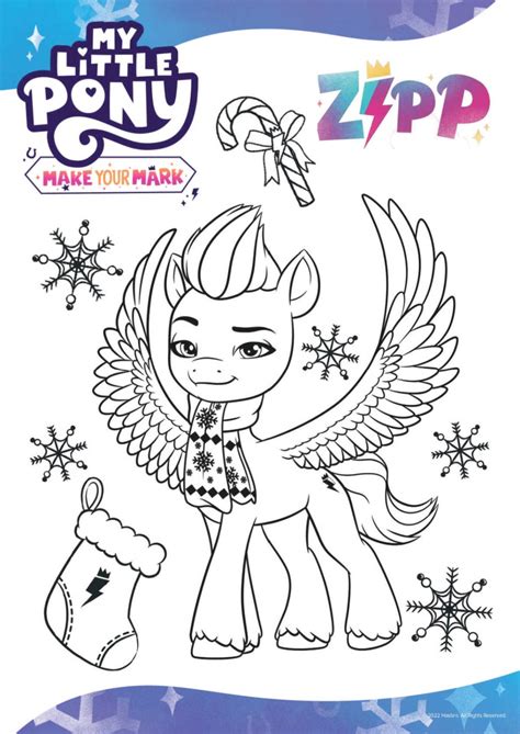 My Little Pony Zipp Christmas Coloring Page - Mama Likes This