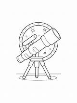 Telescope coloring pages sketch template