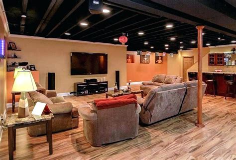 Painted Ceilings In Basement Inspiration Gallery From Exposed Basement Ceiling Ideas Darker ...