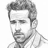 Ryan Reynolds coloring Page sketch template