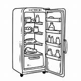 Premium Vector  Refrigerator Coloring Book For Kids Black And White sketch template