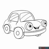 Cartoon Car Coloring Page  Easy Drawing Guides sketch template