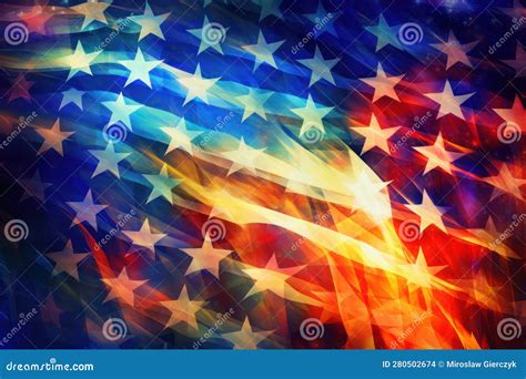 Abstract Artwork with Stars in United States Flag Motif Stock Illustration - Illustration of ...