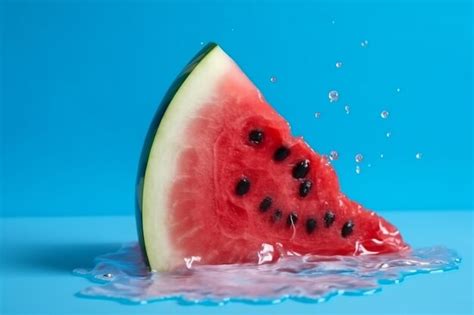 Premium AI Image | Melting watermelon cut on blasphemous somersault set ...