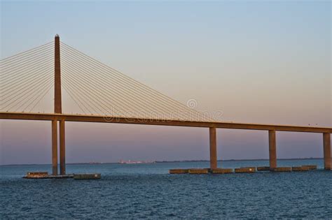 Sunshine Skyway Bridge at Sunset, Florida Stock Image - Image of bridge, america: 18903571