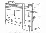 How To Draw A Bunk Bed Furniture Step By  DrawingTutorials101com sketch template