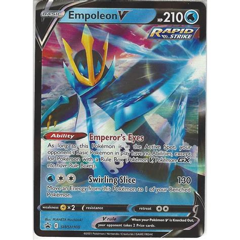 Pokemon Trading Card Game SWSH108 Empoleon V : Black Star Promo Card ...