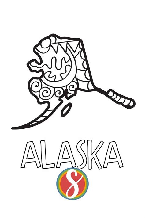Alaska State Flag Coloring Page