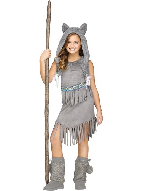 Girls Native Wolf Dancer Costume