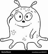 Cute slime monster For Kids coloring book Vector Image sketch template