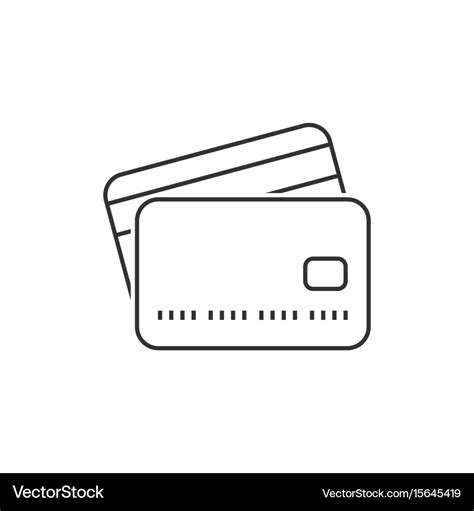 Credit card outline icon Royalty Free Vector Image