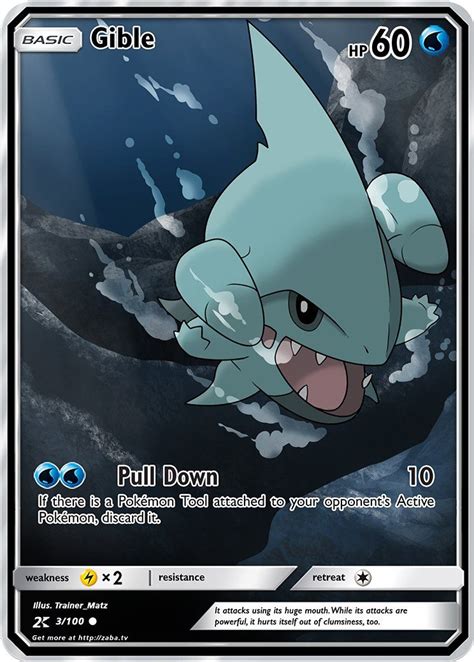 Gible (Water) Custom Pokemon Card | Cool pokemon cards, Fake pokemon cards, Pokemon cards