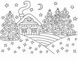 Coloring Pages Winter Landscape & Book For Kids sketch template