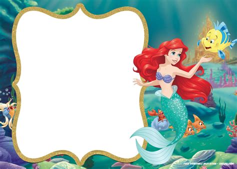 Updated! Free Printable Ariel the Little Mermaid Invitation Template ...