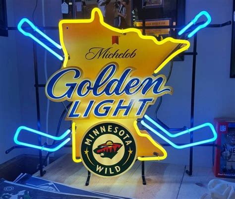 Custom Michelob Golden Light Minnesota Wild Neon Sign Hockey NHL Neon Light – Custom Neon Signs