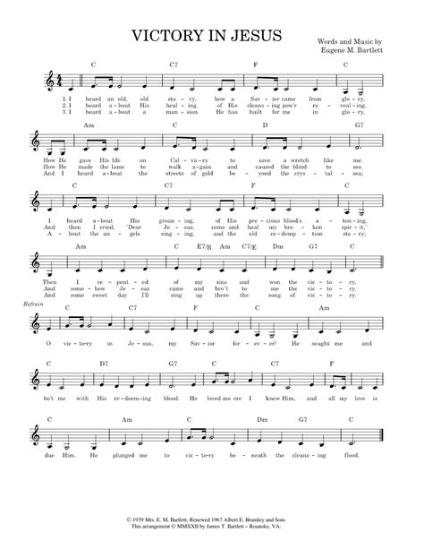 Victory In Jesus [lead sheet - C] Sheet music for Piano (Solo) | Musescore.com