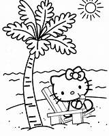 Hello Kitty Beach Coloring Page The Coloring  Home sketch template