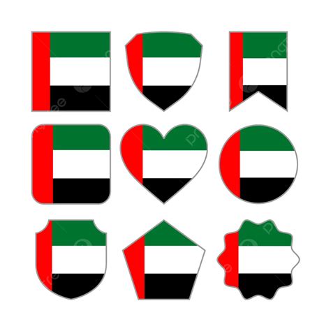 Modern Abstract Shapes Of United Arab Emirates Flag Vector Design Template, Flag Shapes, Flag ...