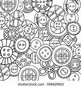 Lovely Buttons Coloring Page Vector De Stock Libre Regalías  sketch template