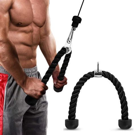 Tricep Rope Pull Down Biceps Muscle Training Gym Workout Fitness Pull Rope Worldwide Shipping A ...